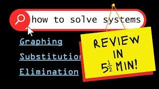 5.5 MINUTE Review for Solving Systems of Equations