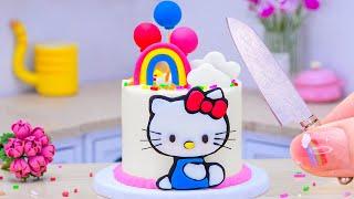 Amazing Sweet Miniature Hello Kitty Cake | So Tasty Miniature Buttercream Cake Recipe by Mini Tasty