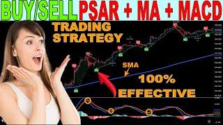 AMAZING Buy/Sell Signals Parabolic SAR + SMA + MACD for SCALPING |Forex, Crypto, Stocks