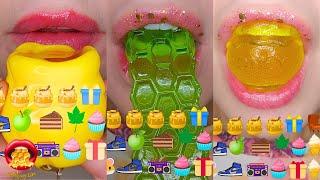 EMOJI FOOD CHALLENGE Satisfying ASMR JELLY WAX HONEY CANDY FONDANT  먹방