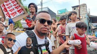 We fed 100 people living under the bridge real chicken not pag pag | their first real Jollibee