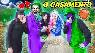 FIZEMOS O CASAMENTO DA ARLEQUINA COM O CORINGA COM A MULHER GATO E O CHARADA!