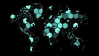 Hexagon Digital World Map Cyber Animate Background