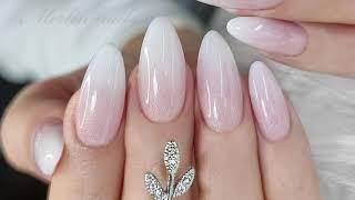 Winter nails designs Natural nails with Gel by Merlin nails