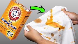 How to Remove STAINS on Clothes With BAKING SODA (INK, GREASE, WINE, GRASS, VOMIT, BLOOD STAINS)