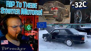 American Reacts to European Diesels COLD STARTS PART 2! *Extreme Cold