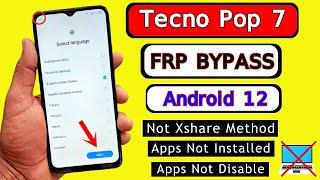 Tecno Pop 7 FRP Bypass Without PC Android 12 | Tecno BF6 Frp Bypass | Google Account Bypass 2024