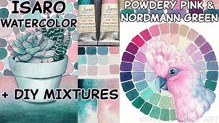 Isaro Watercolor Review Powdery Pink & Nordmann Green + DIY MIX w/ Roman Szmal Single Pigment Paint