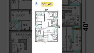 30x40 House plans | 30 by 40 Simple House Plans #homedesign #architecture #shorts #tinyhouse