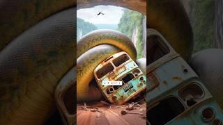 AI Nature Exploration | Amazing Scenery | Python Attacking Bus #shorts #memes #wow