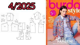 Burda style 4/2025 , full preview and complete line drawing ️