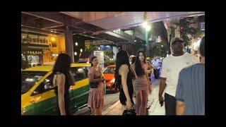 Sukhumvit Road Asok to Nana Full Night walk. Thermae Cafe freelancers. Bangkok Nightlife March 2025