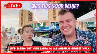 LIVE: Night Out in Las Americas- Sunset & Meal in a DIFFERENT Restaurant ️ Tenerife 2024