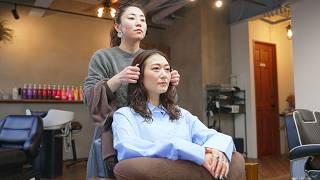 ‍️(ASMR) Japanese Lady Gets Stylish Haircut & Foamy Head Spa by Top Female Stylist