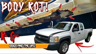 2007-2013 Chevy Truck, Rust repair, Rotted Rocker Panel Replacement, Time Lapse, RG