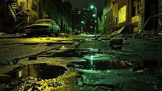 Survive the Zombie Apocalypse in an Abandoned City at Midnight | Gentle Rain and Deep Thunders