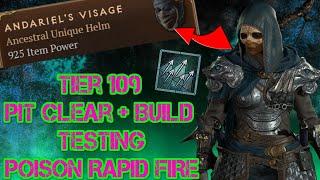 Diablo 4 Season 4 - The Pit Tier 109 Clear - POISON Rapid Fire Rogue + Build Specs - TEST RUN