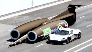 Rimac Concept Two vs Thrust SSC at Drag Race 20 KM