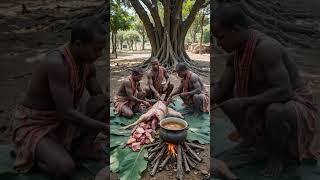 From Field to Feast: Traditional Goat Preparation in the Village #TribalFeast #CulturalHeritage