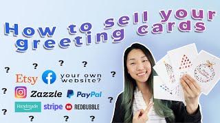 WHERE & HOW to Sell Greeting Cards in 2025 (step-by-step guide for beginner greeting card business!)