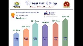 18th Rank in NIRF 2023 - Thiagarajar College - Consistent Performance in NIRF Ranking