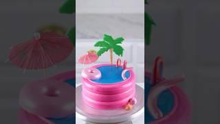 Making a Barbie Pool Cake #cakedecorating #shorts