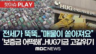 전세가 뚝뚝..세금보다 무서운 역전세, '보증금 어떡해'..HUG기금 고갈위기 - [핫이슈PLAY] MBC뉴스 2023년 11월 27일