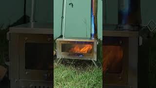 A stove that changes color? Made of titanium alloyTrekRevive RIDGE 2 hot tent stove #woodstove