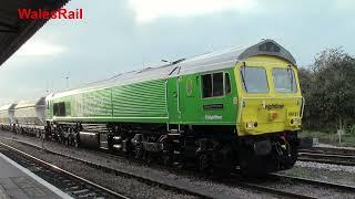 59101 "Heidelberg Materials" Whatley to Dagenham in Fresh Green Livery at Westbury 6th December 2023