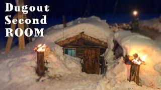 ALEX WILD dugout life: I'm building a Second ROOM, made a ROOF, WARM inside Log Cabin! PART 19