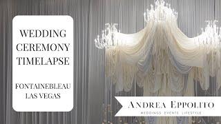 Timelapse of Romantic White on White Wedding Ceremony at Fontainebleau Las Vegas