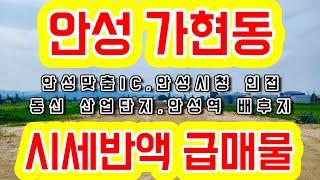 [안성 토지] 안성 가현동 최고의 입지 시세반액 급매물/ 안성역 역세권 & 동신산업단지 배후지 /안성맞춤IC,안성시청 바로 옆