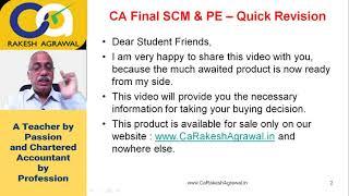 Product Details of SCM&PE - Quick Revision Batch by CA Rakesh Agrawal