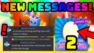 NEW MESSAGES!! BUBBLE GUM SIMULATOR INFINITY IS COMING SOON!! | Bubble Gum Simulator | Roblox