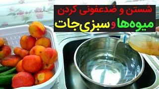 ضدعفونی کردن میوه و سبزیجات با مواد طبیعی + روش نگهداری در یخچال | بانوی با سلیقه