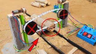 Diy tractor tree cutter machine | Electric motor kat fara mill | Science project @Make_Toys