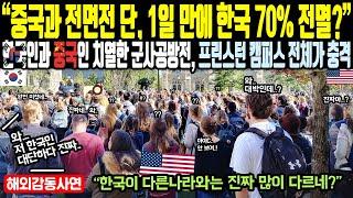 《해외감동사연》 "중국과 전면전 단, 1일 만에 한국 국토 70% 전멸?" 한국인과 중국인의 치열한 군사공방전 프린스턴 캠퍼스 전체가 충격