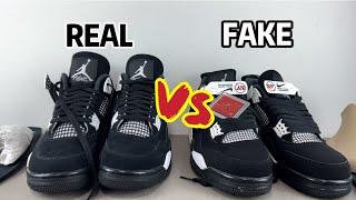 Real VS Fake Air Jordan 4 White Thunder