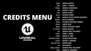 How to Make a Credits Menu in Unreal Engine 5