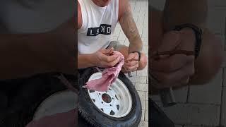 FASTEST Way to Fix a Flat Tyre in Record Time! #shorts  #diy