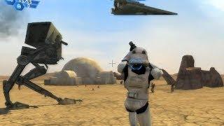 Star Wars Battlefront 1 gameplay Tatooine Dune Sea - Galactic Civil  War mission 1