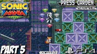 Sonic Mania Plus Encore Mode DLC Gameplay Walkthrough Part 5 - Press Garden Zone - PS4 Lets Play