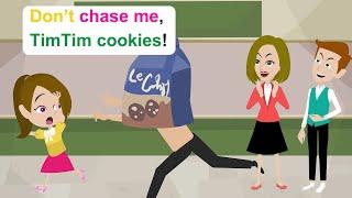 Ella can't eat TimTim cookies - Funny English Animated Story - Ella English