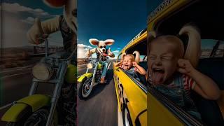  Evolution of Dog : joking with little girl on the road ️ #doglover #puppy #dog #shorts #copydoggy