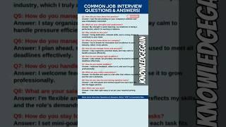 10 Most Important Job Interview Questions and Answers#shorts#interview