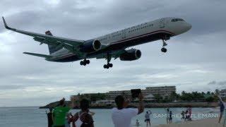 US Airways Boeing 757-2B7 Terrible Landing - St. Martin (SXM) HD