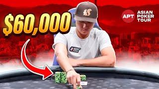 Flipping for the CHIP LEAD! HEART RACING Hand for 1.8 MILLION Chips! (Part 1) | Rampage Poker Vlog