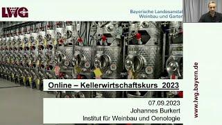 Kellerwirtschaftskurs "Von der Traube zum Wein" 2023 der LWG Veitshöchheim (07.09.23)