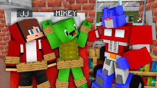 JJ and Mikey vs Optimus Prime - Transformers Challenge - Maizen Minecraft Animation