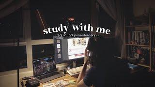 study with me #03 | real sound, pomodoro 50/10